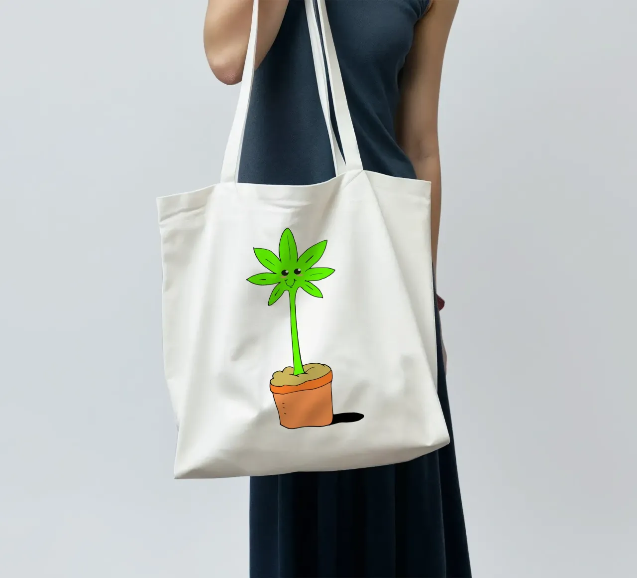 Pianta d'erba kawaii carina borsa in juta da sillyindustries