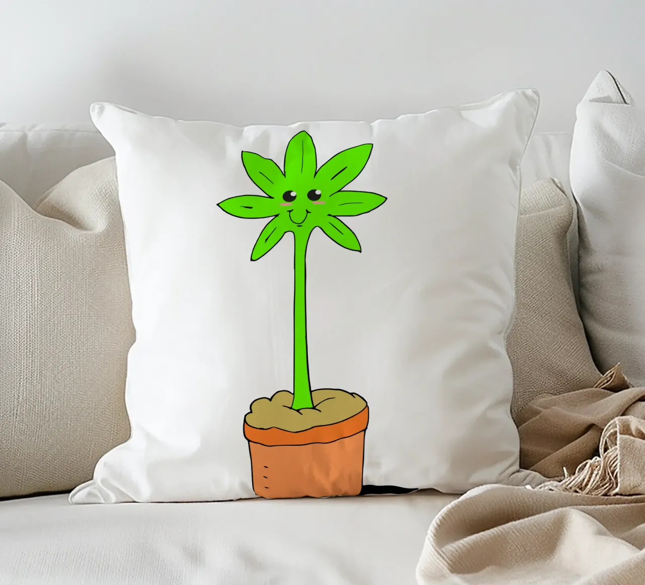 Pianta d'erba kawaii carina cuscino da sillyindustries