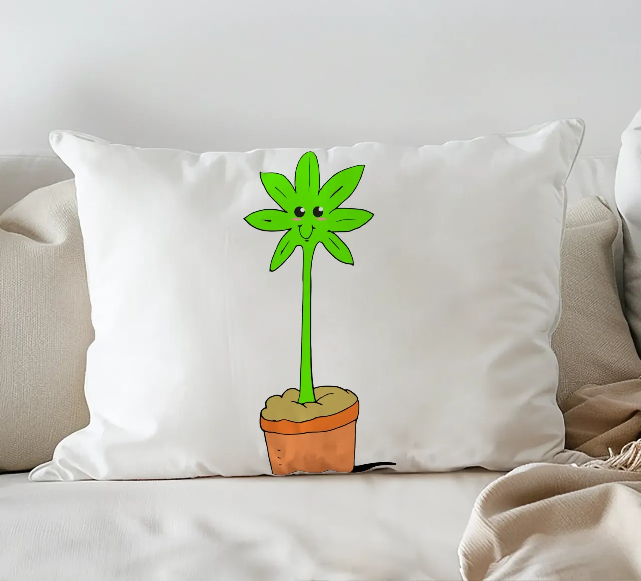 Pianta d'erba kawaii carina cuscino da sillyindustries