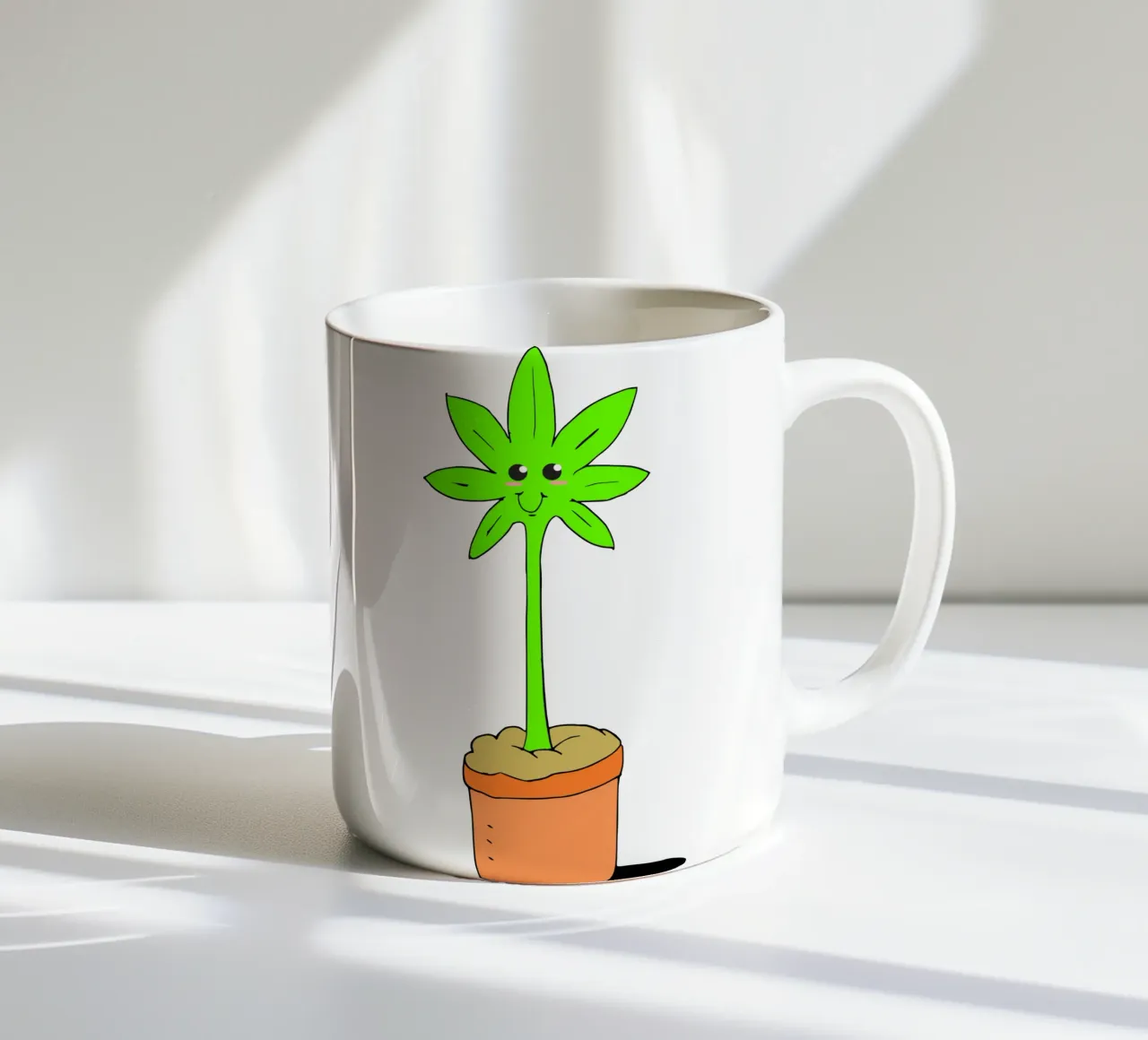 Pianta d'erba kawaii carina tazza in ceramica da sillyindustries