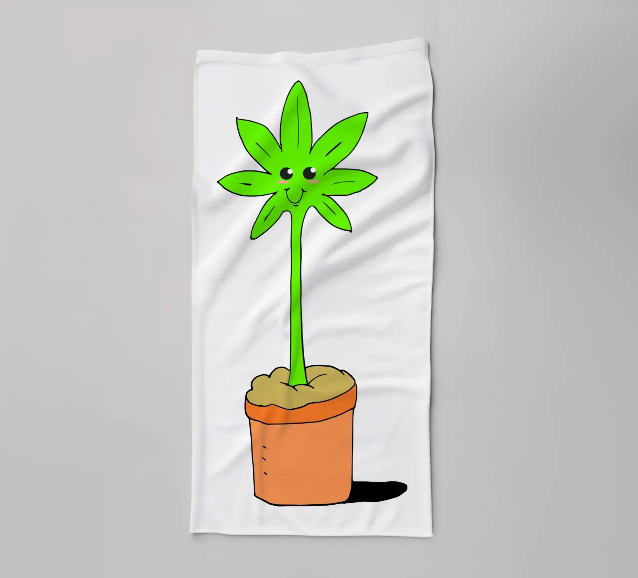 Pianta d'erba kawaii carina asciugamano da bagno da sillyindustries