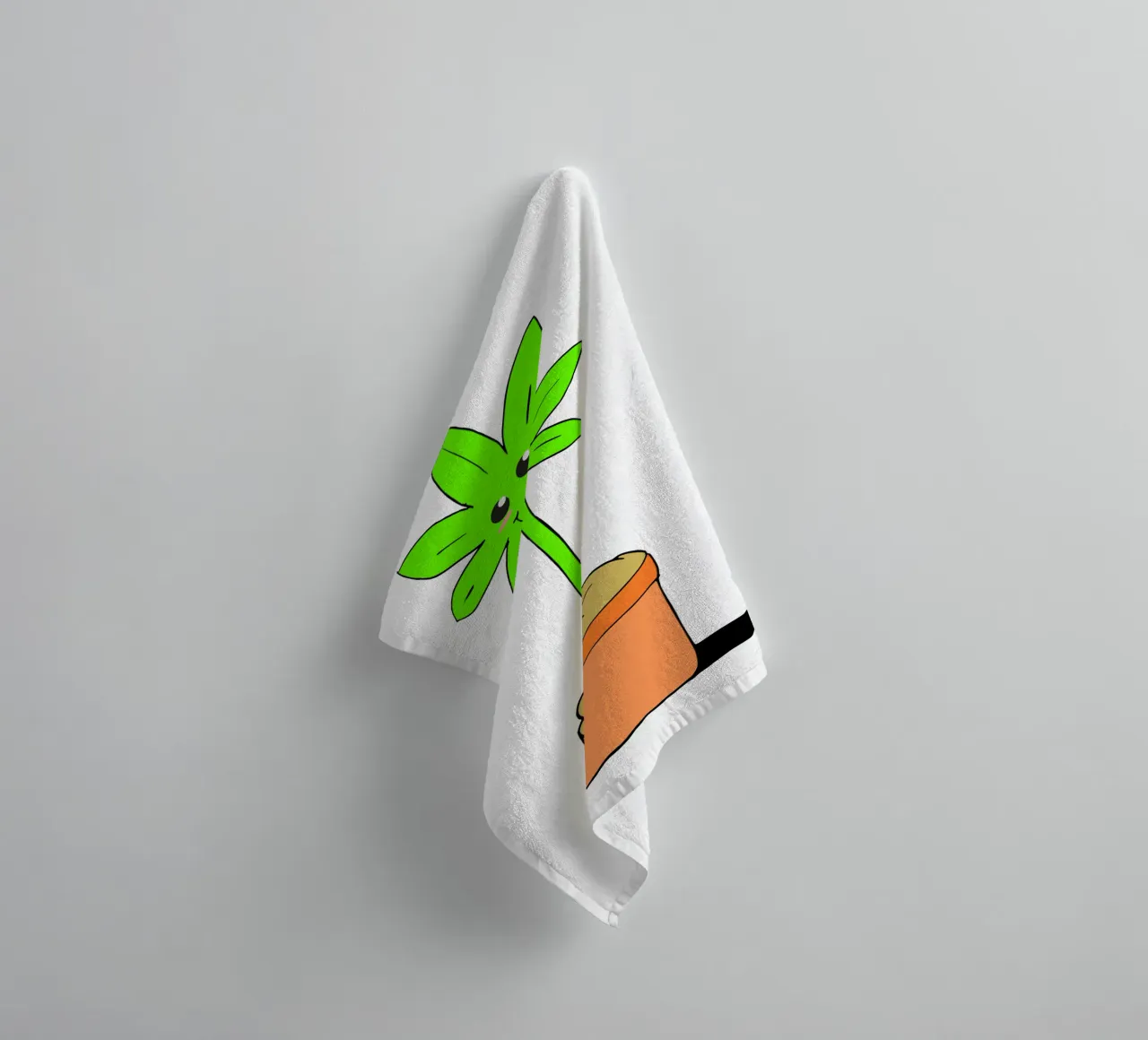 Pianta d'erba kawaii carina asciugamano da bagno da sillyindustries