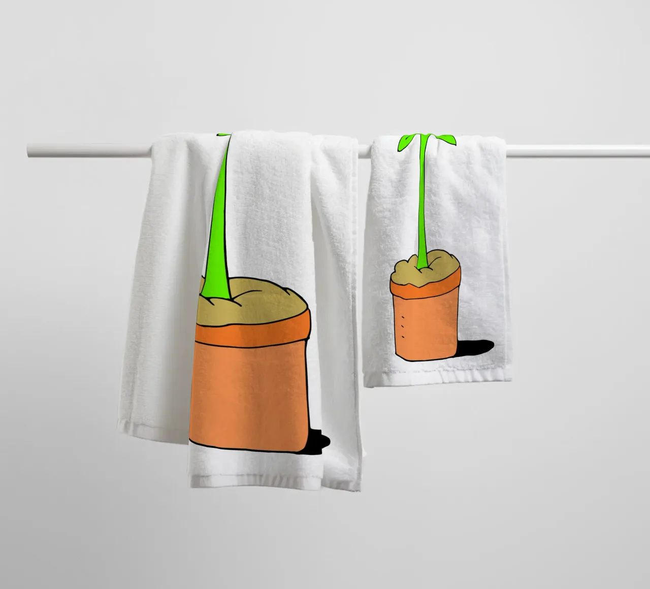 Pianta d'erba kawaii carina asciugamano da bagno da sillyindustries