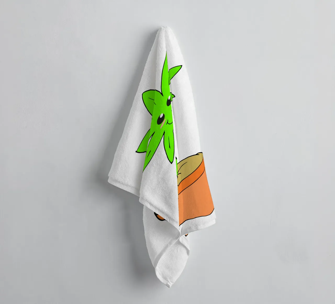 Pianta d'erba kawaii carina asciugamano da bagno da sillyindustries