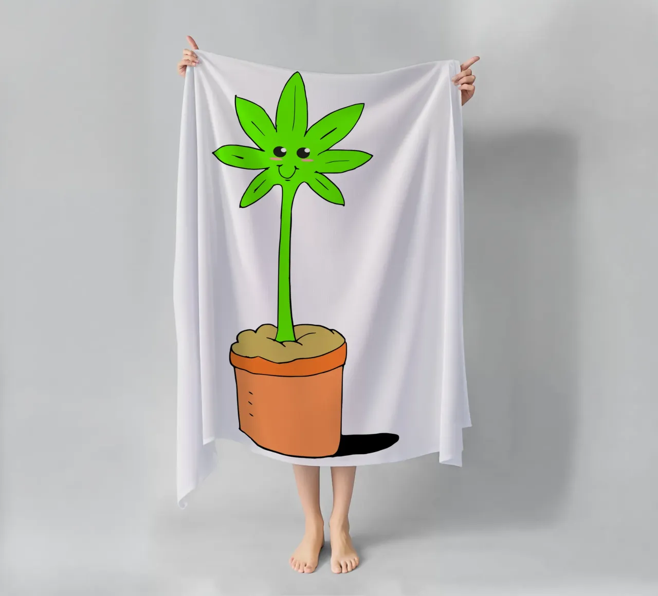 Pianta d'erba kawaii carina telo mare da sillyindustries