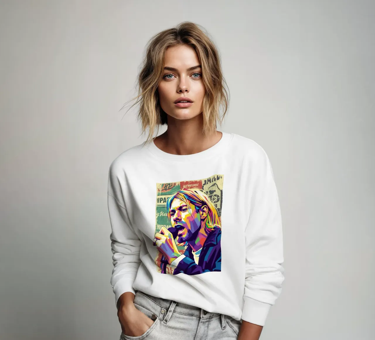 Kurt Cobain pop art felpa da Hantamrata