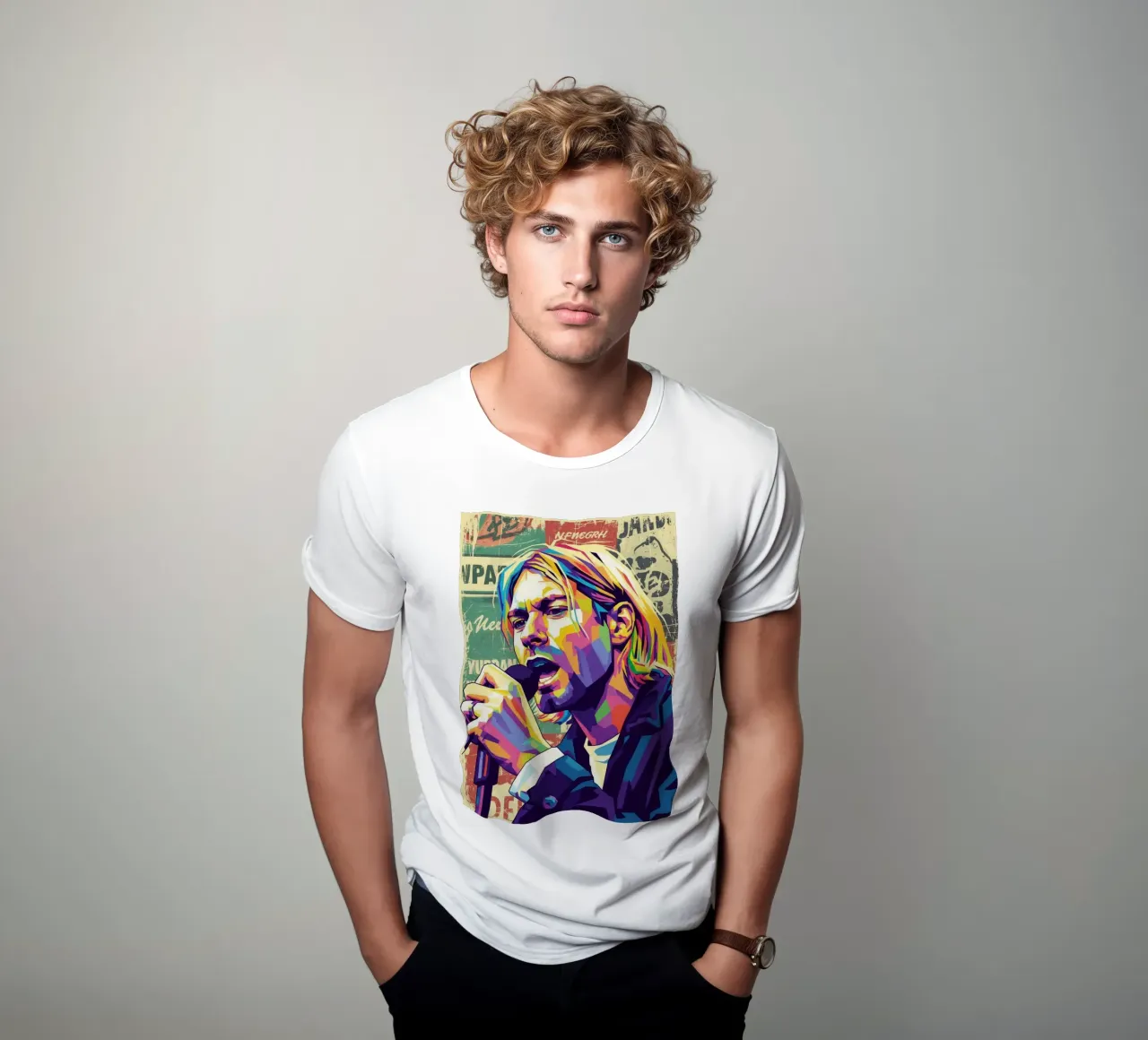 Kurt Cobain pop art t-shirt da Hantamrata