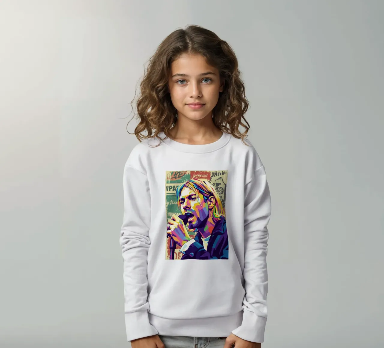 Kurt Cobain pop art felpa bambino da Hantamrata