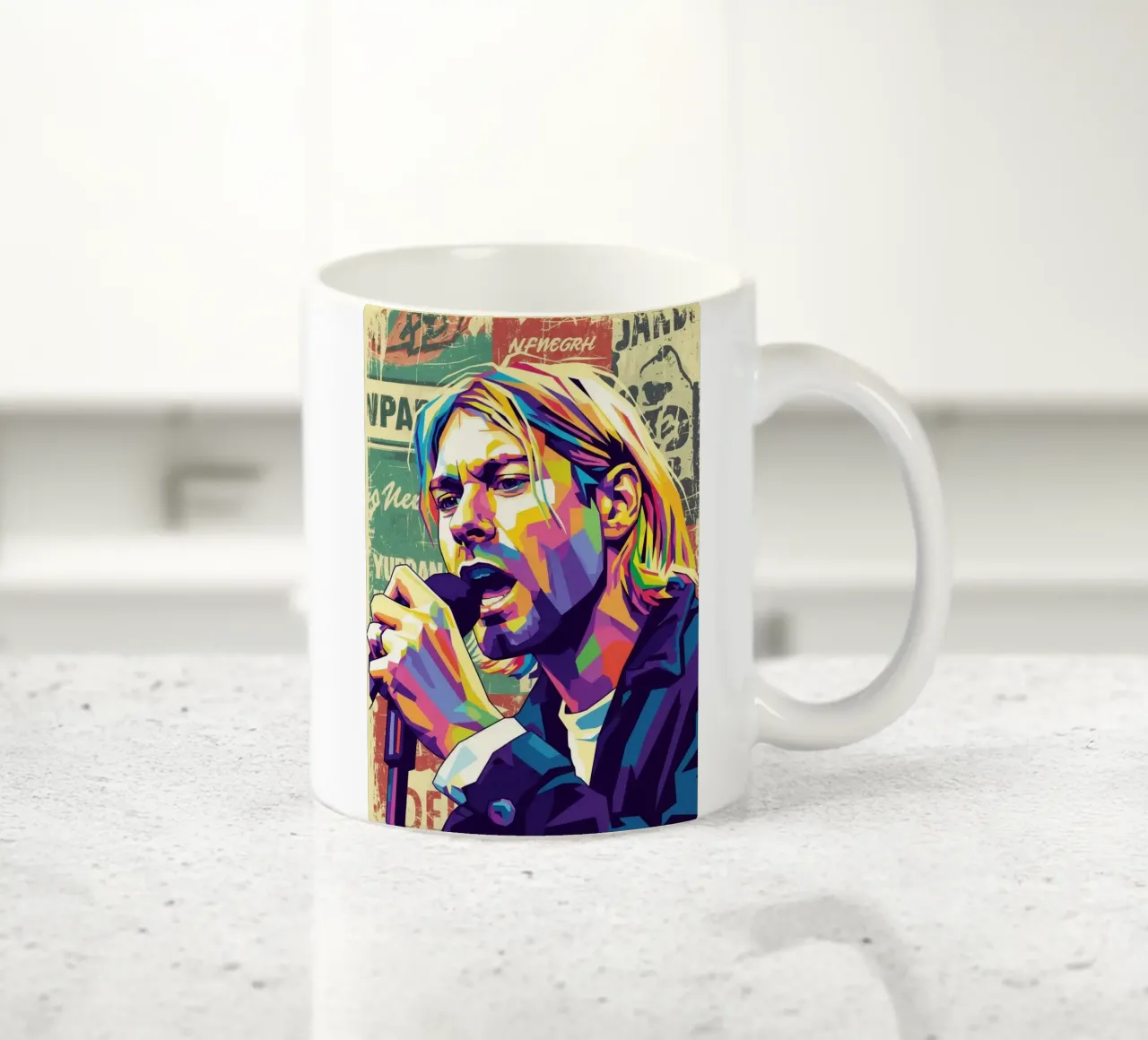 Kurt Cobain pop art tazza in ceramica da Hantamrata