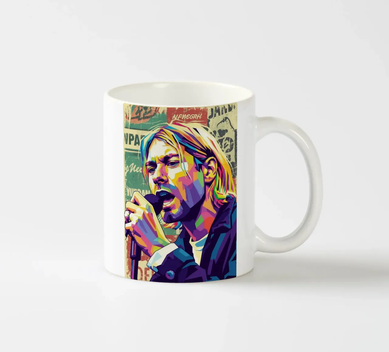 Kurt Cobain pop art tazza in ceramica da Hantamrata