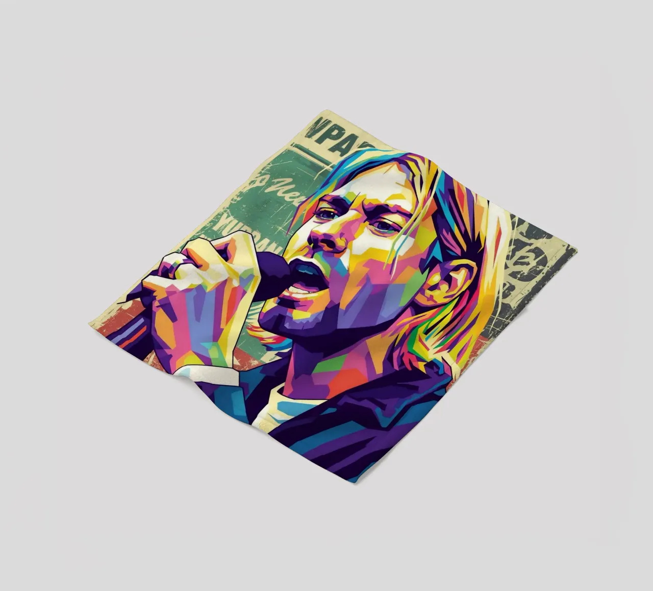 Kurt Cobain pop art coperta in pile da Hantamrata