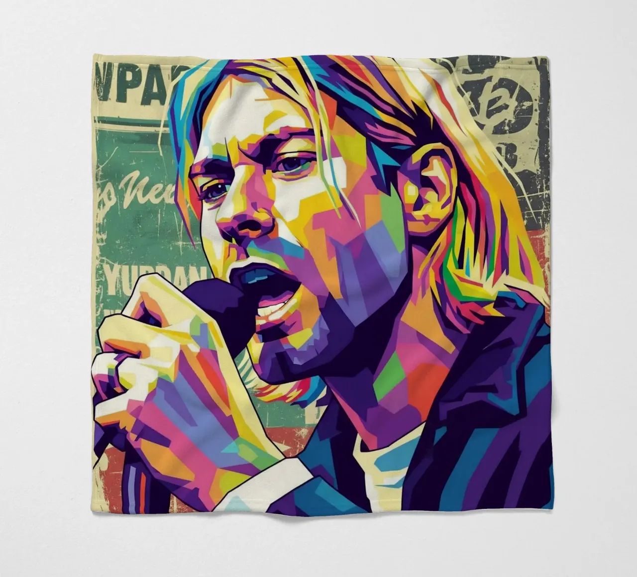 Kurt Cobain pop art coperta in pile da Hantamrata