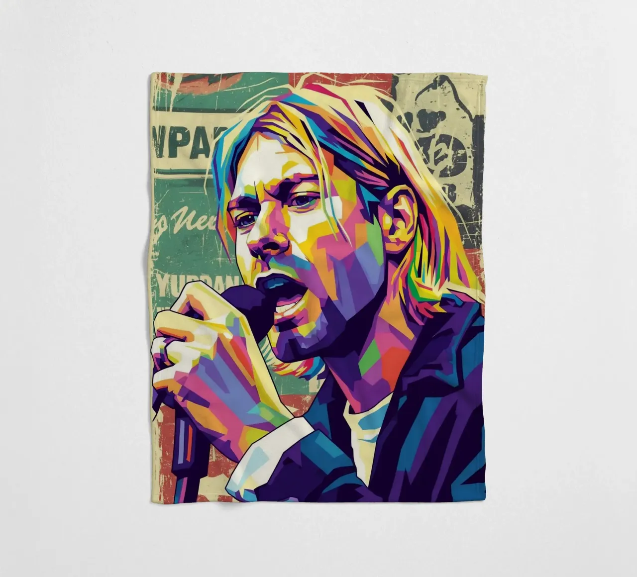 Kurt Cobain pop art coperta in pile da Hantamrata