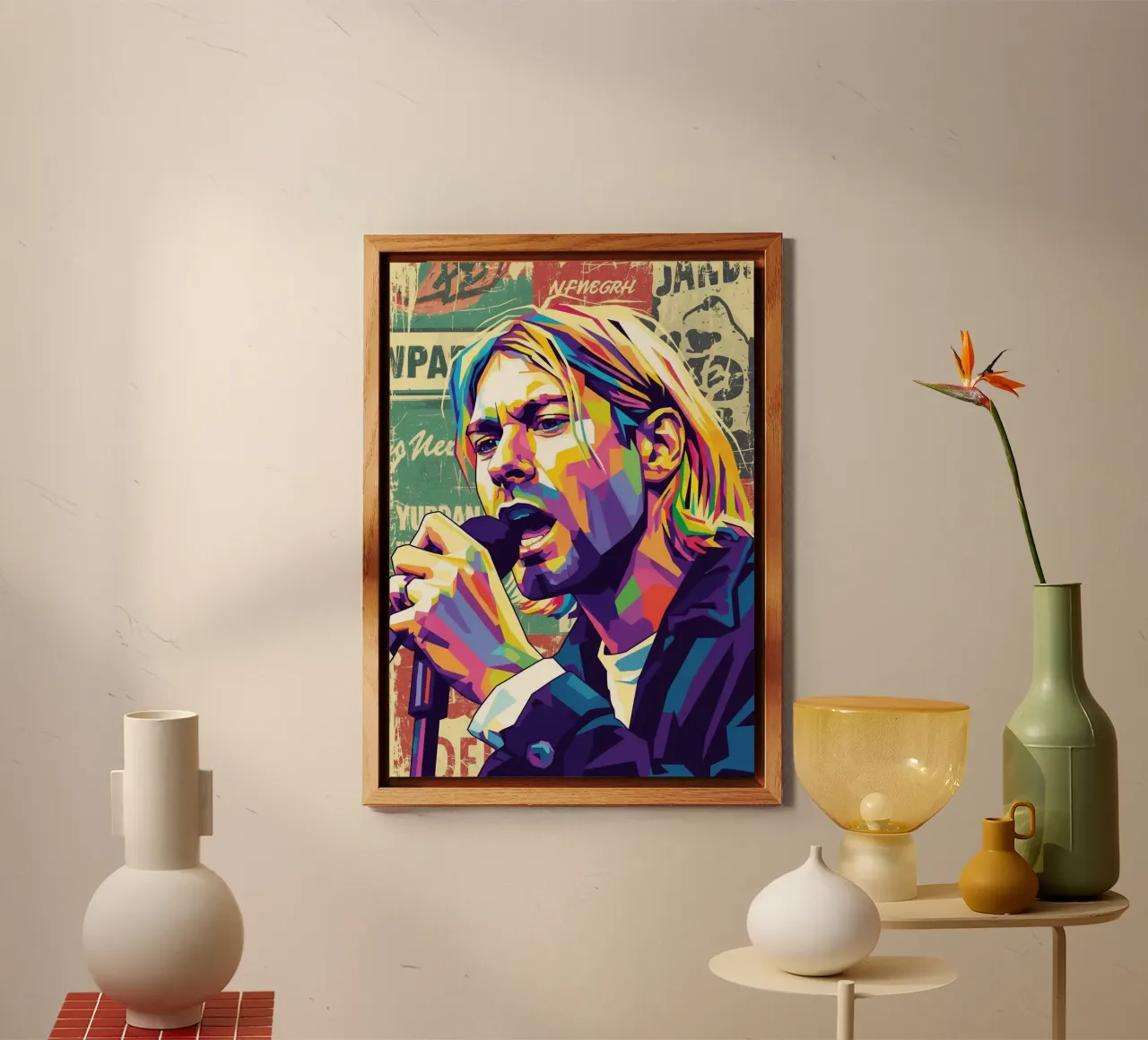 Kurt Cobain pop art alluminio dibond da Hantamrata