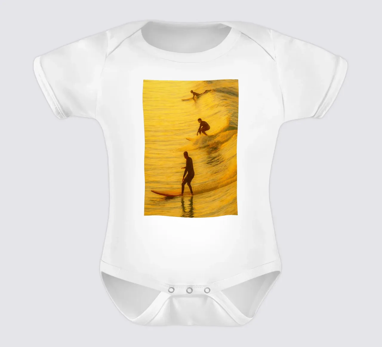 Surfen Retro-Gemälde Kurzarm Babybody von lottuz