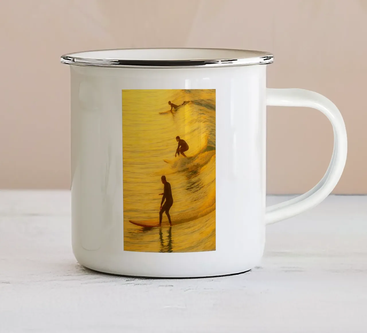surf pittura retrò tazza in smalto da lottuz