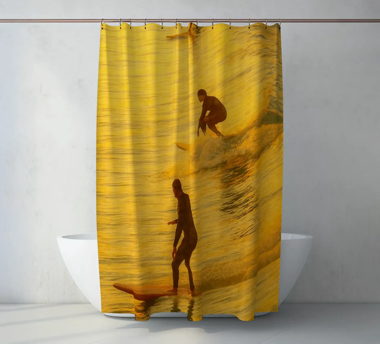 peinture rétro de surf rideau de douche de lottuz