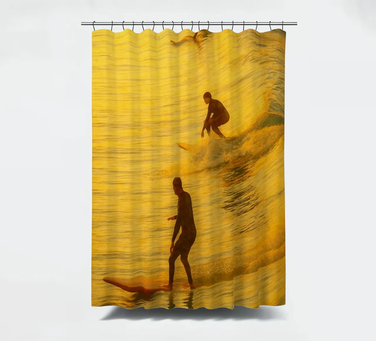 Surfen Retro-Gemälde Duschvorhang von lottuz