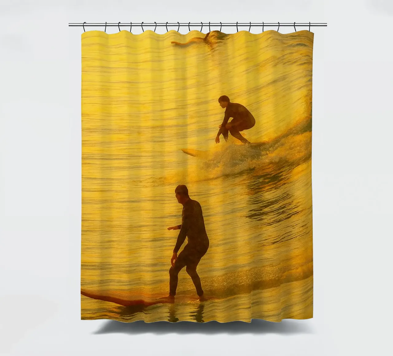 Surfen Retro-Gemälde Duschvorhang von lottuz