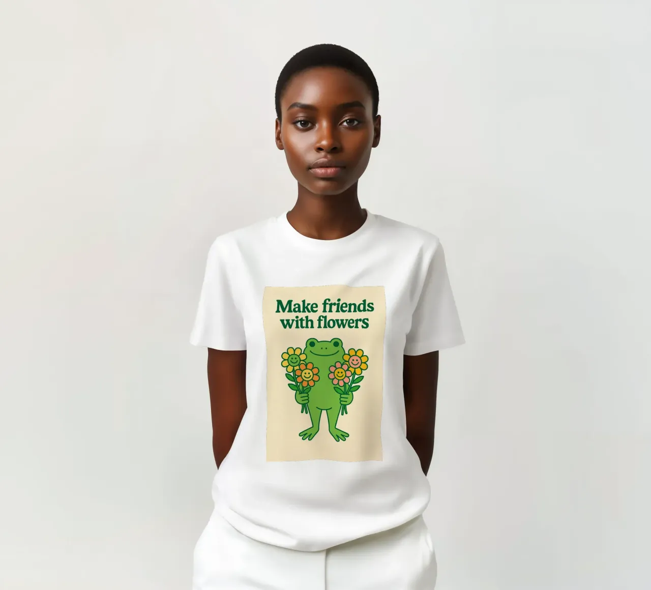 Fare amicizia con i fiori t-shirt da Taika Tori Art