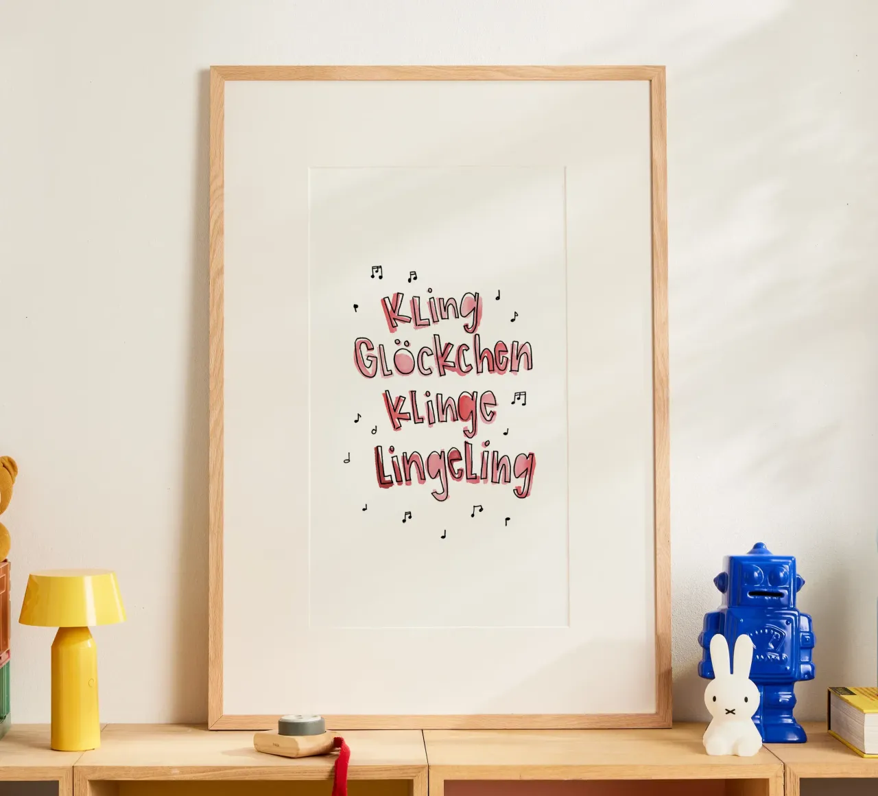 Kling Glöckchen poster con telaio in alluminio da Brushmeetspaper