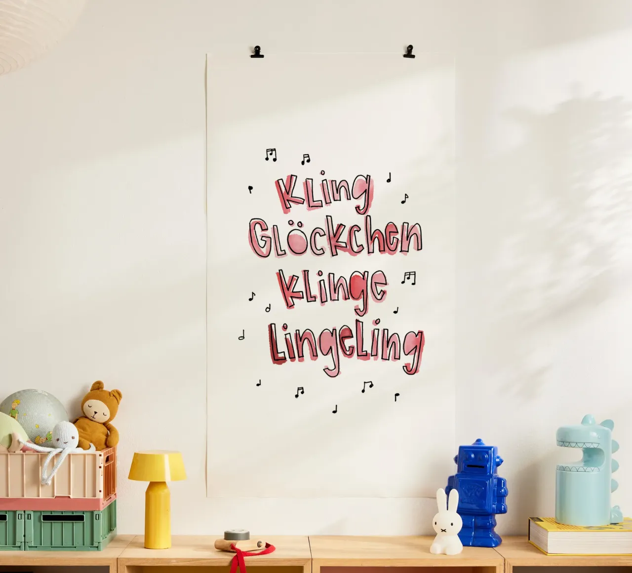 Kling Glöckchen poster con telaio in alluminio da Brushmeetspaper