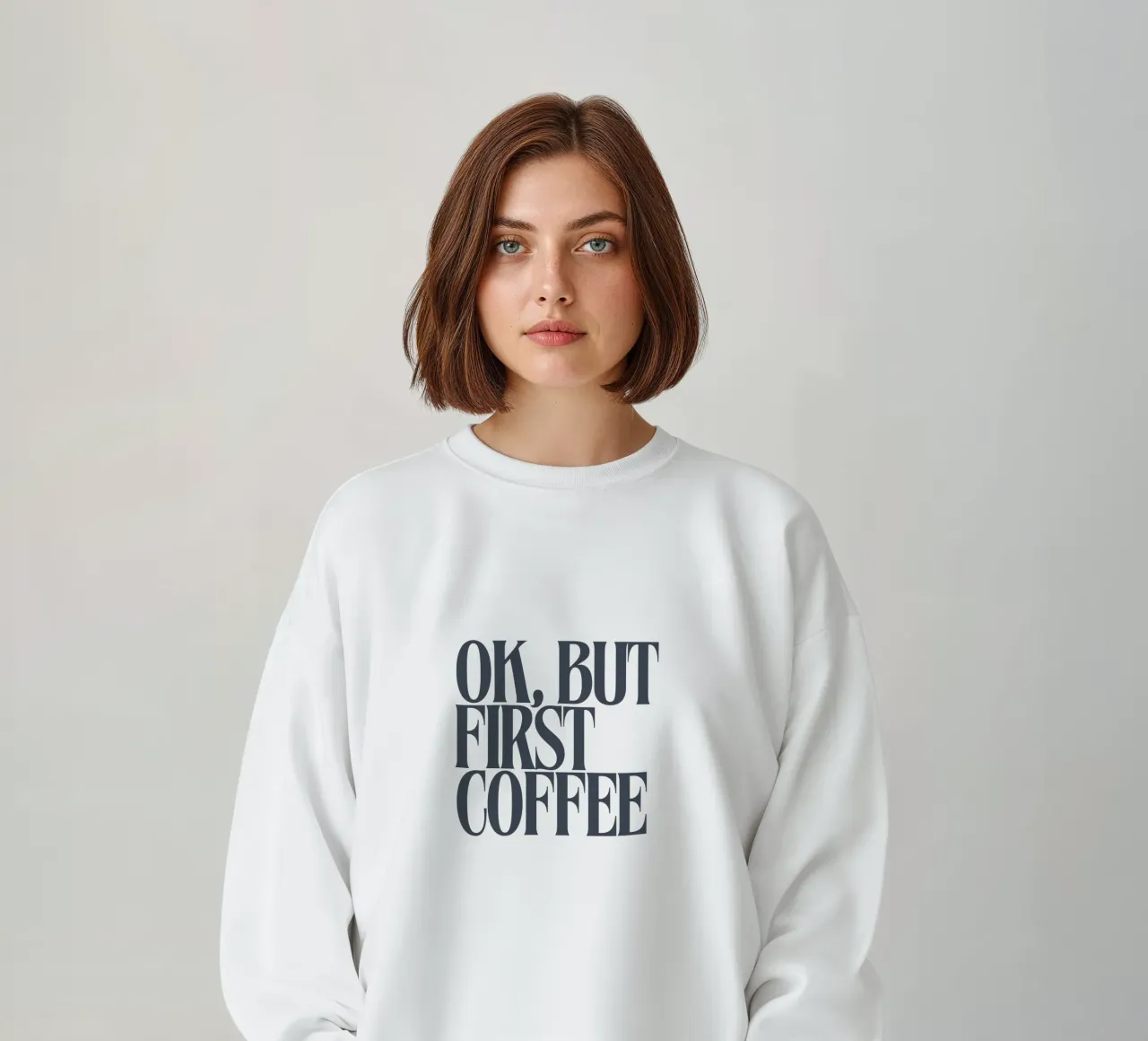 OK, BUT FIRST COFFEE felpa da PurePeachStudio
