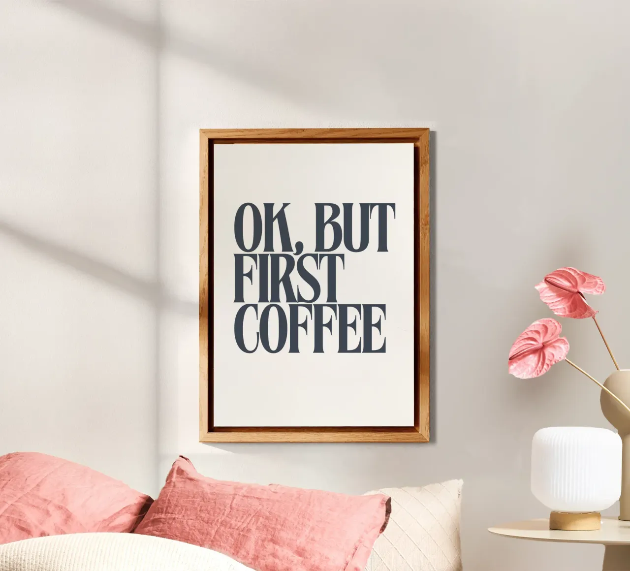 OK, BUT FIRST COFFEE alluminio dibond da PurePeachStudio