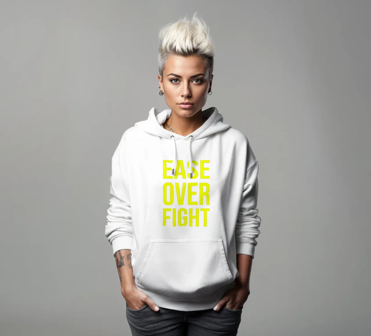 OVER Series- bold letters, brave values (5 colors) felpa con cappuccio da OVER SERIES