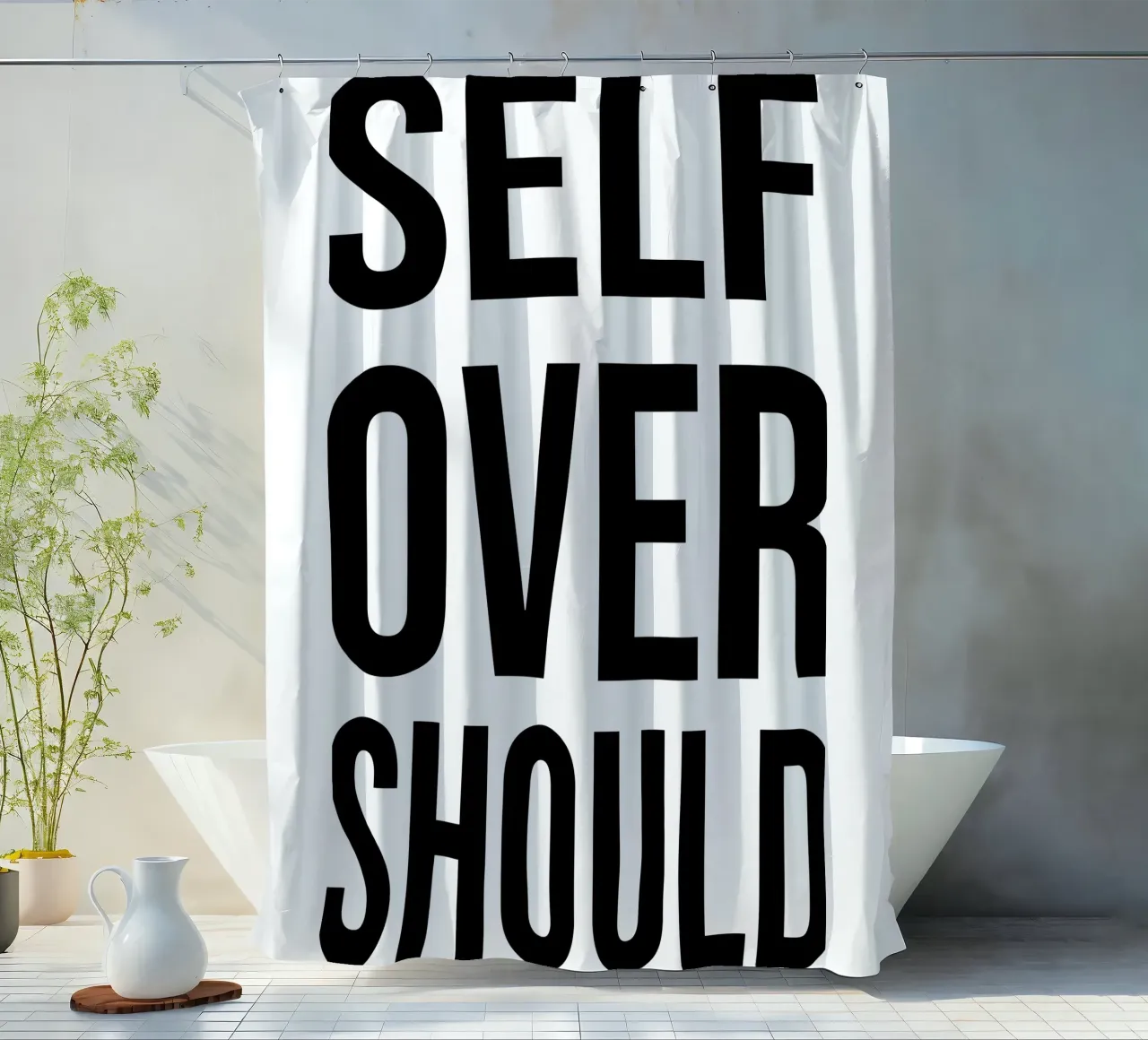 OVER Series- bold letters, brave values (5 colors) tenda da doccia da OVER SERIES