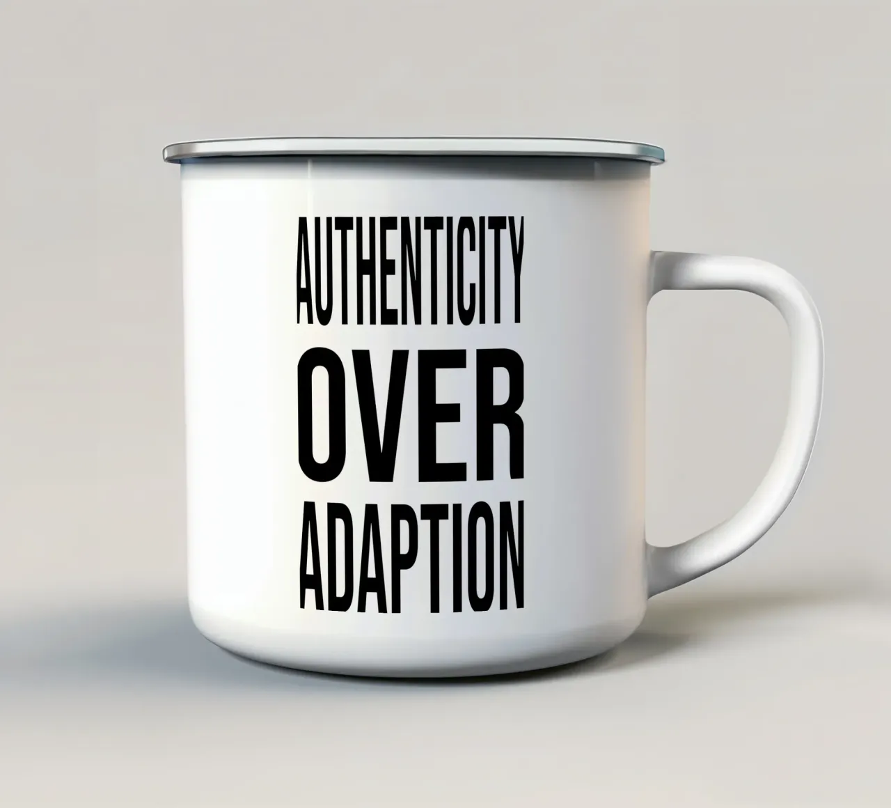 OVER Series- bold letters, brave values (5 colors) tazza in smalto da OVER SERIES