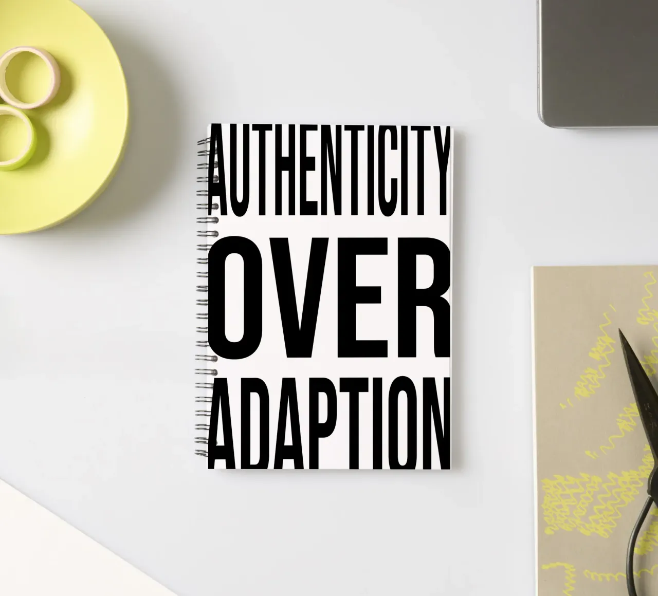 OVER Series- authenticity over adaption (5 colors) spiral notebook by OVER SERIES