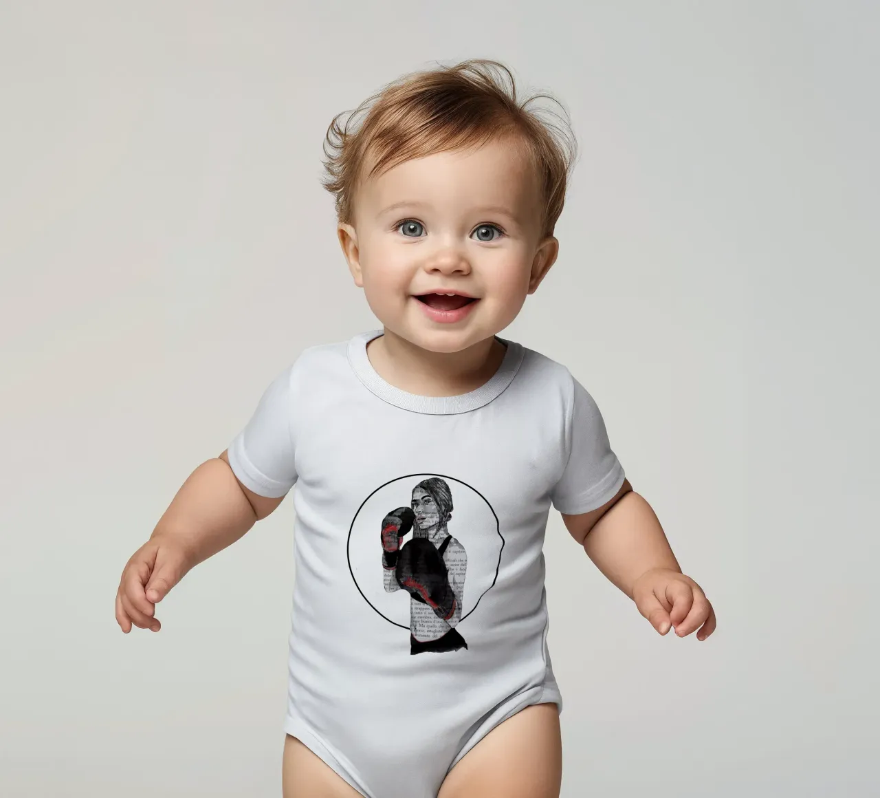 Ragazza boxe body neonato maniche corte da LaylaOzFun