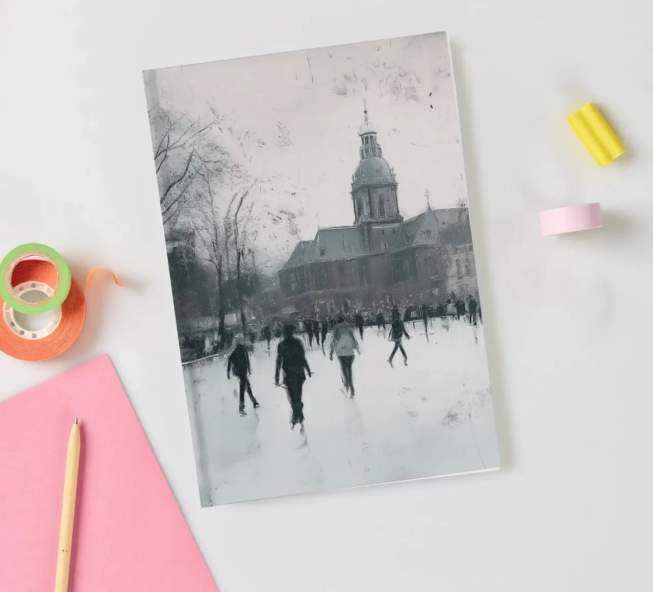 Winter skating in front of the cathedral notebook by Cozy Vibes