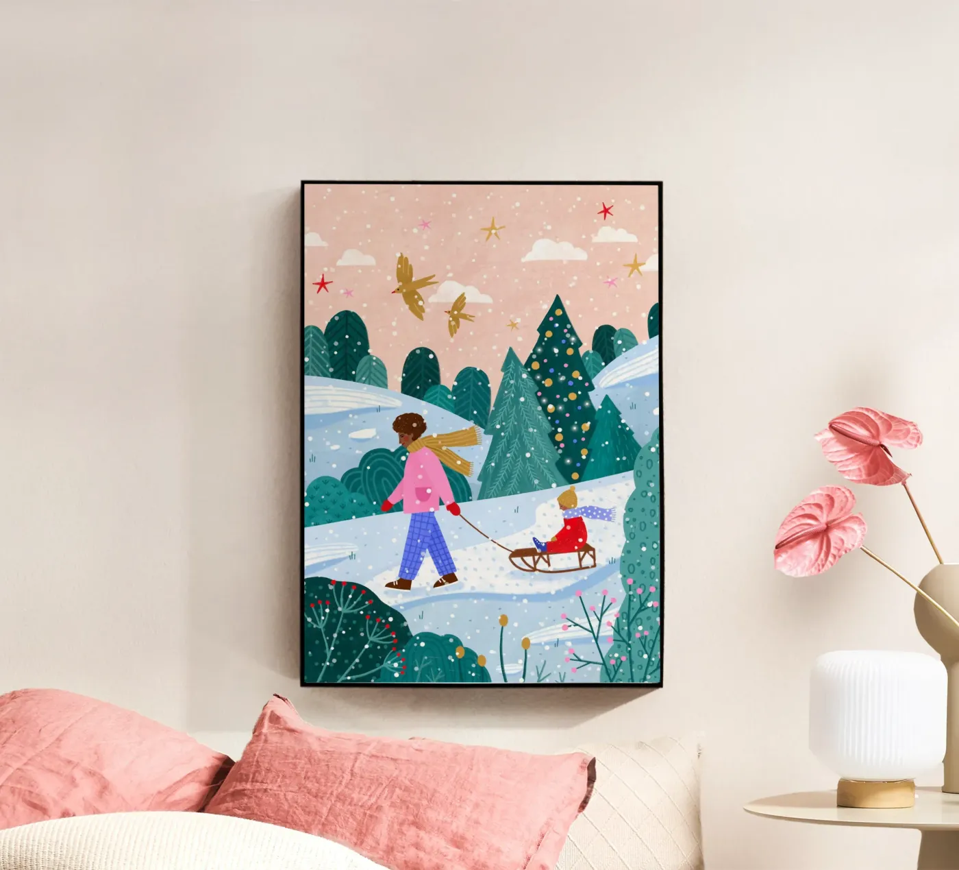 Snowy Sledge Walk plexiglass da Bea Mueller