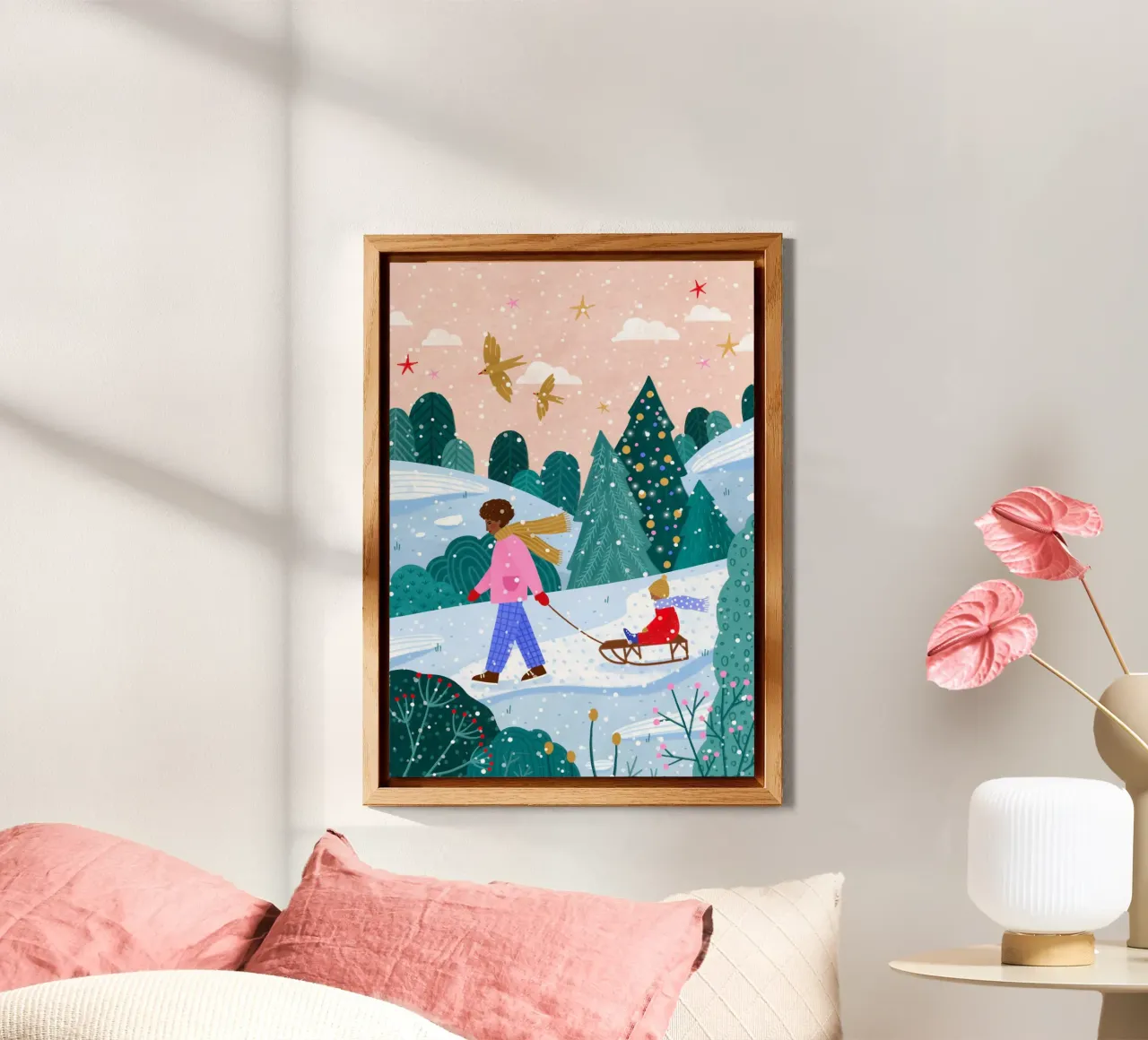 Snowy Sledge Walk alluminio dibond da Bea Mueller