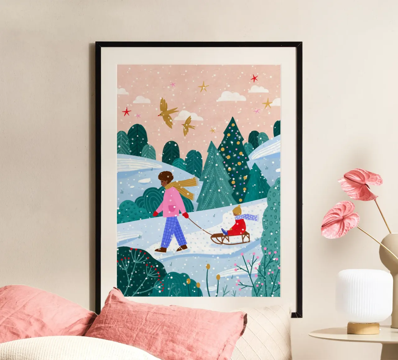 Snowy Sledge Walk carta hahnemühle da Bea Mueller