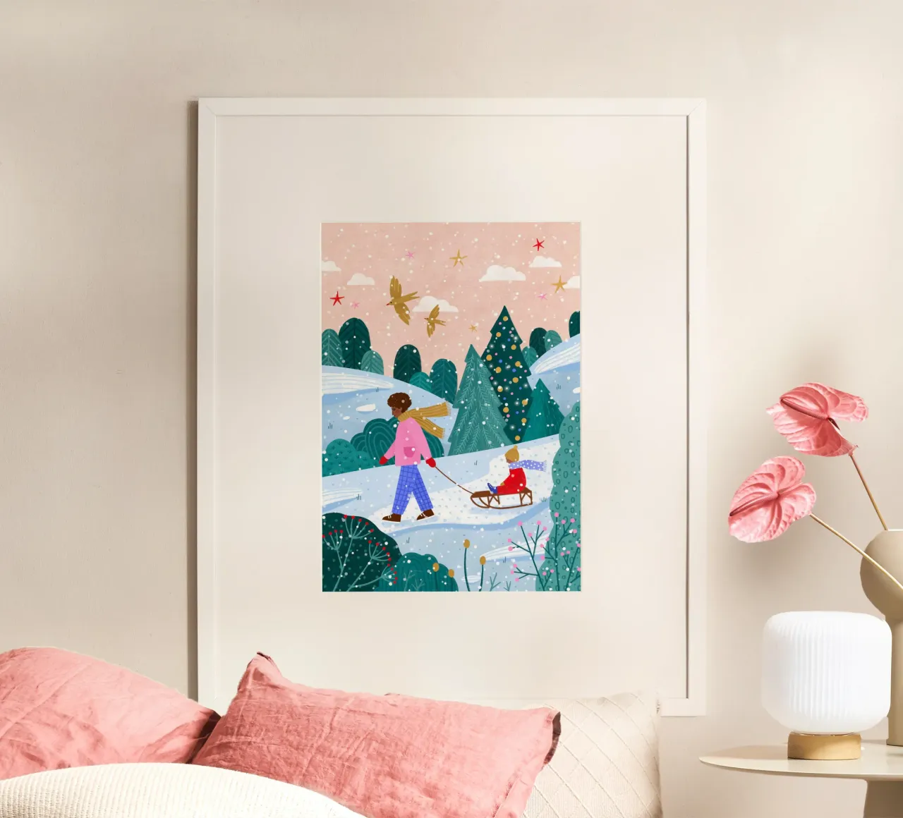 Snowy Sledge Walk carta hahnemühle da Bea Mueller