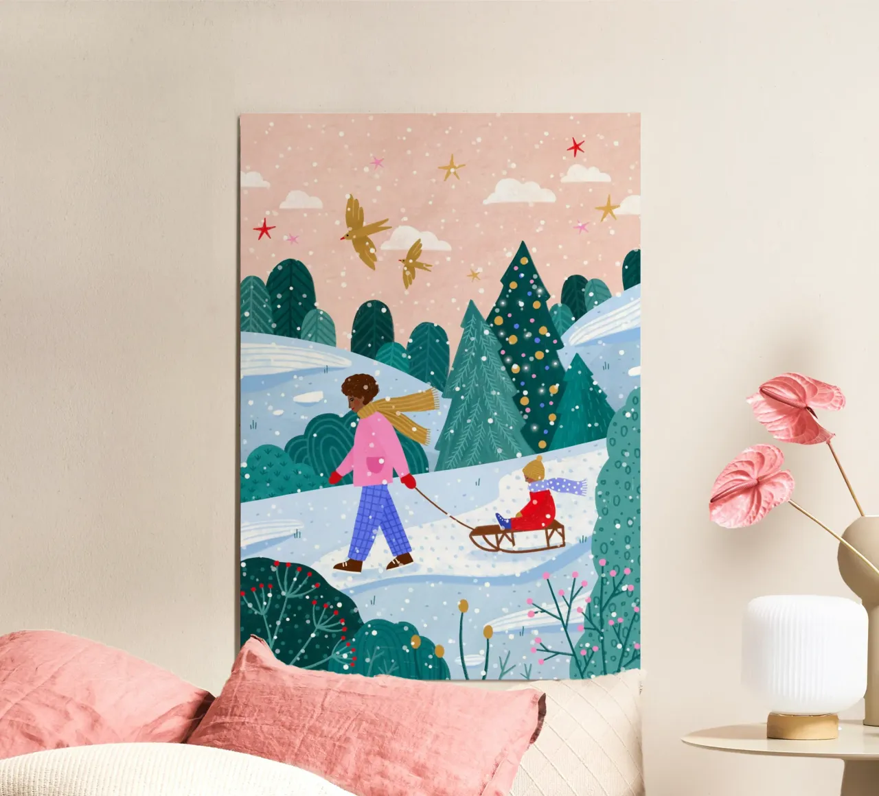 Snowy Sledge Walk carta hahnemühle da Bea Mueller