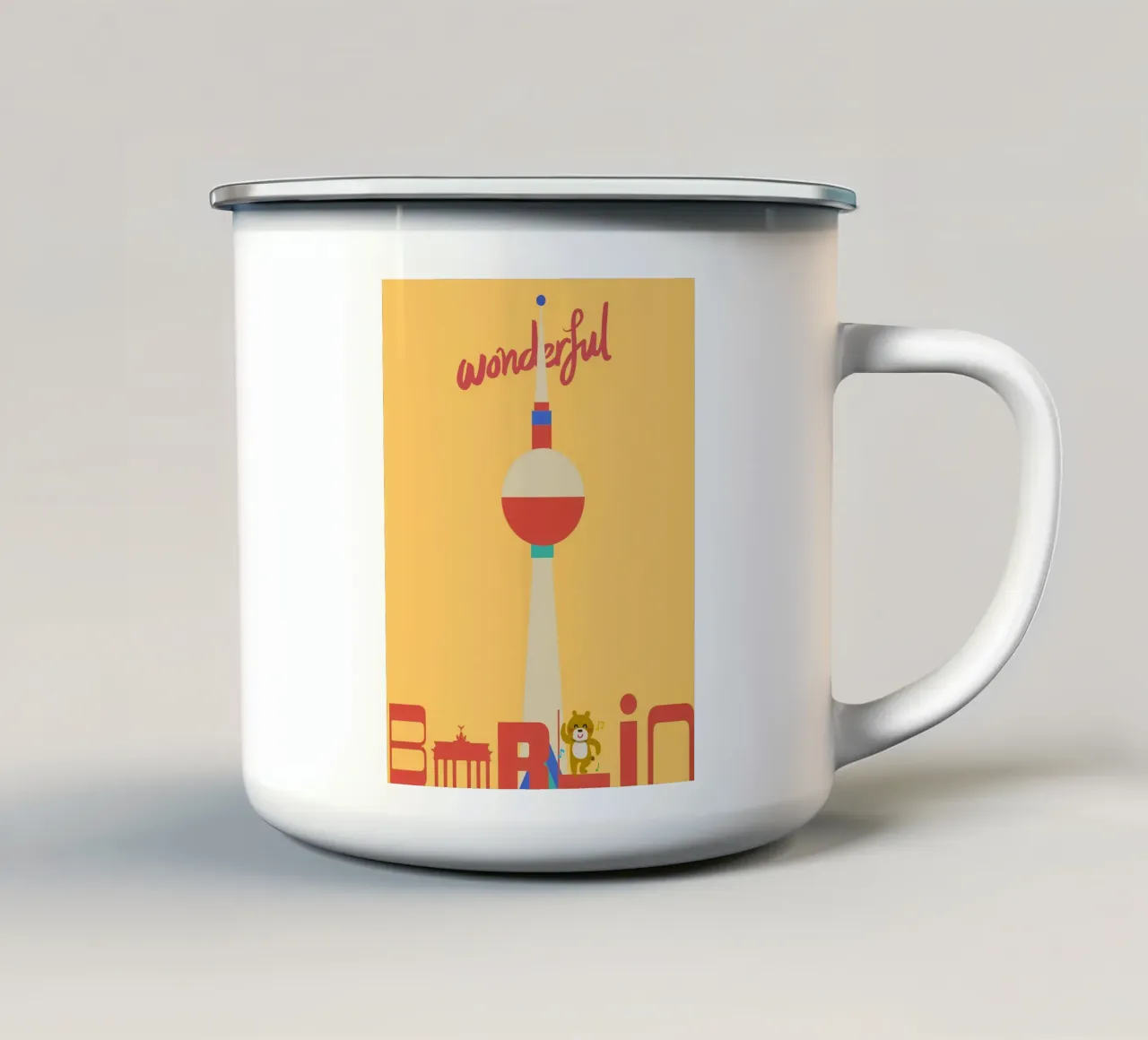Happy Berlin tazza in smalto da DLart