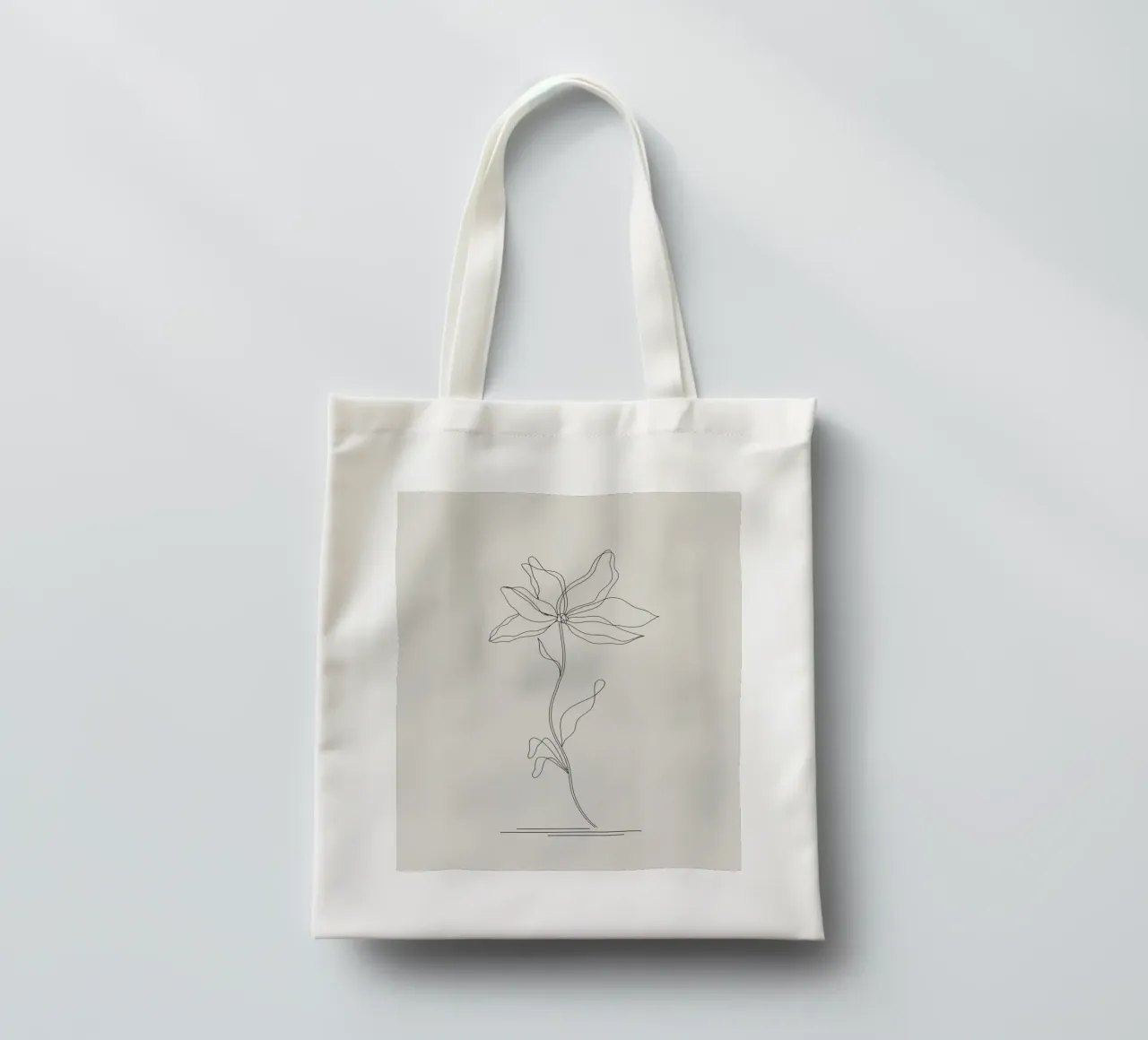 line branch flower borsa in juta da Creaton