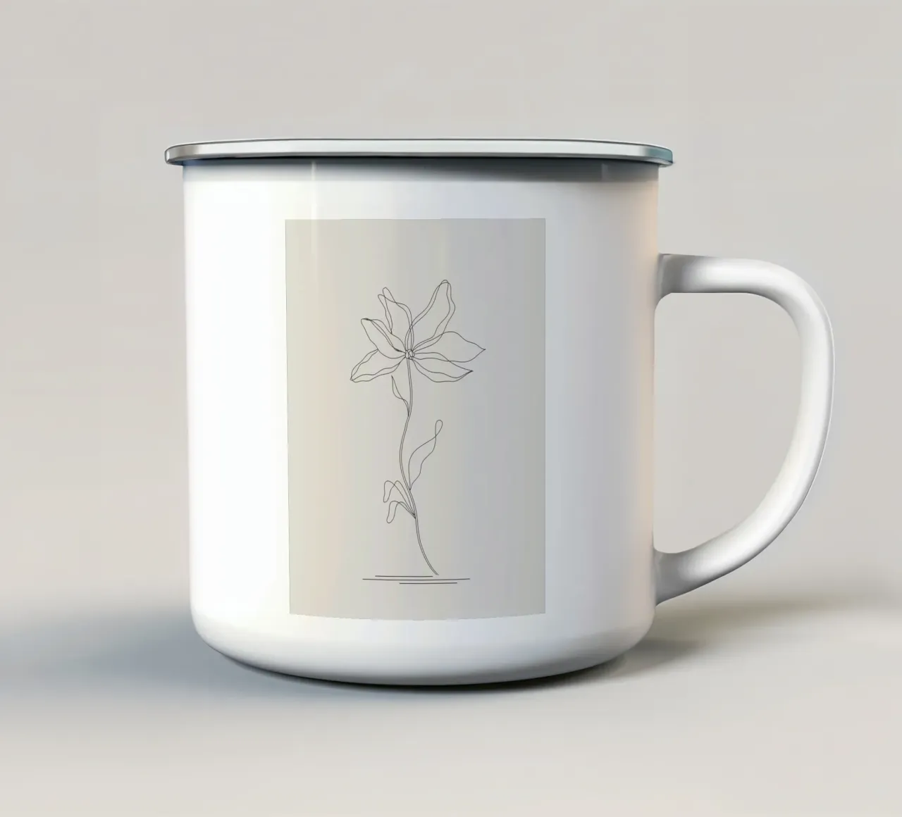 line branch flower tazza in smalto da Creaton