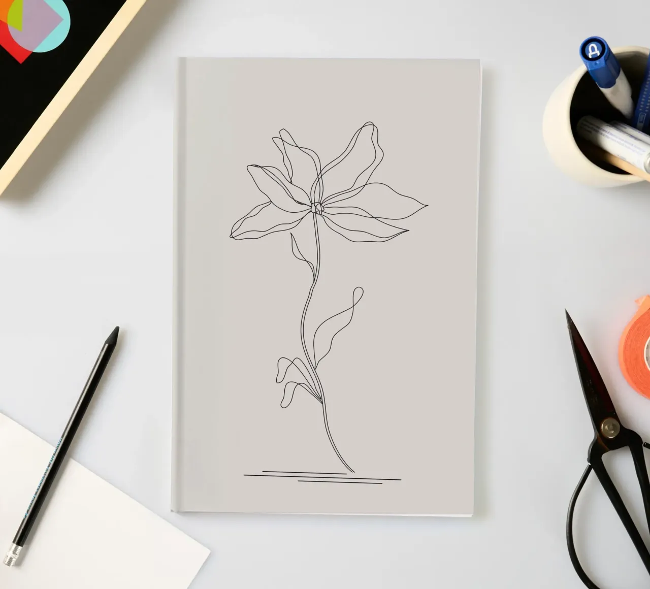 line branch flower notebook by Creaton