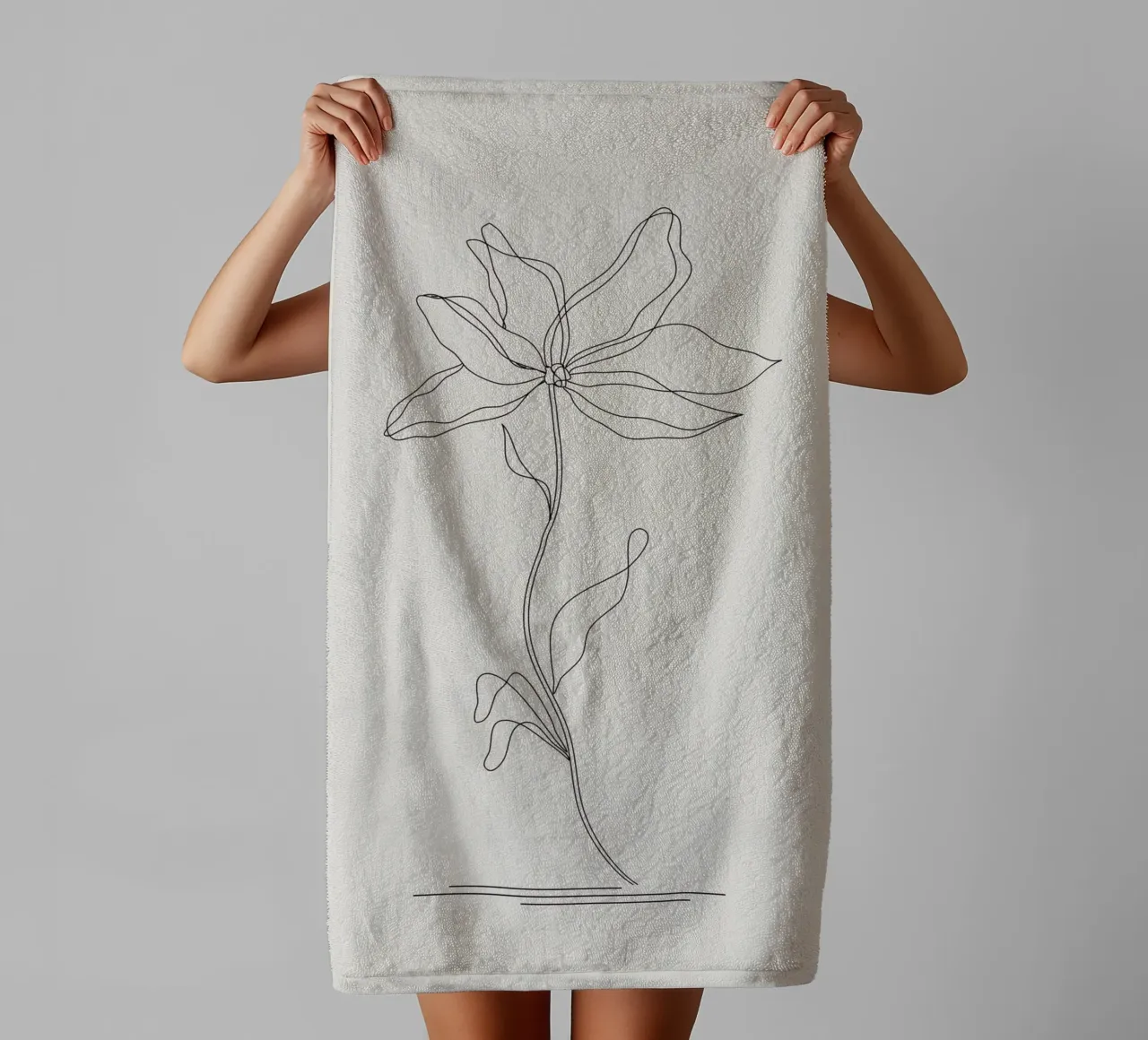 line branch flower asciugamano da bagno da Creaton