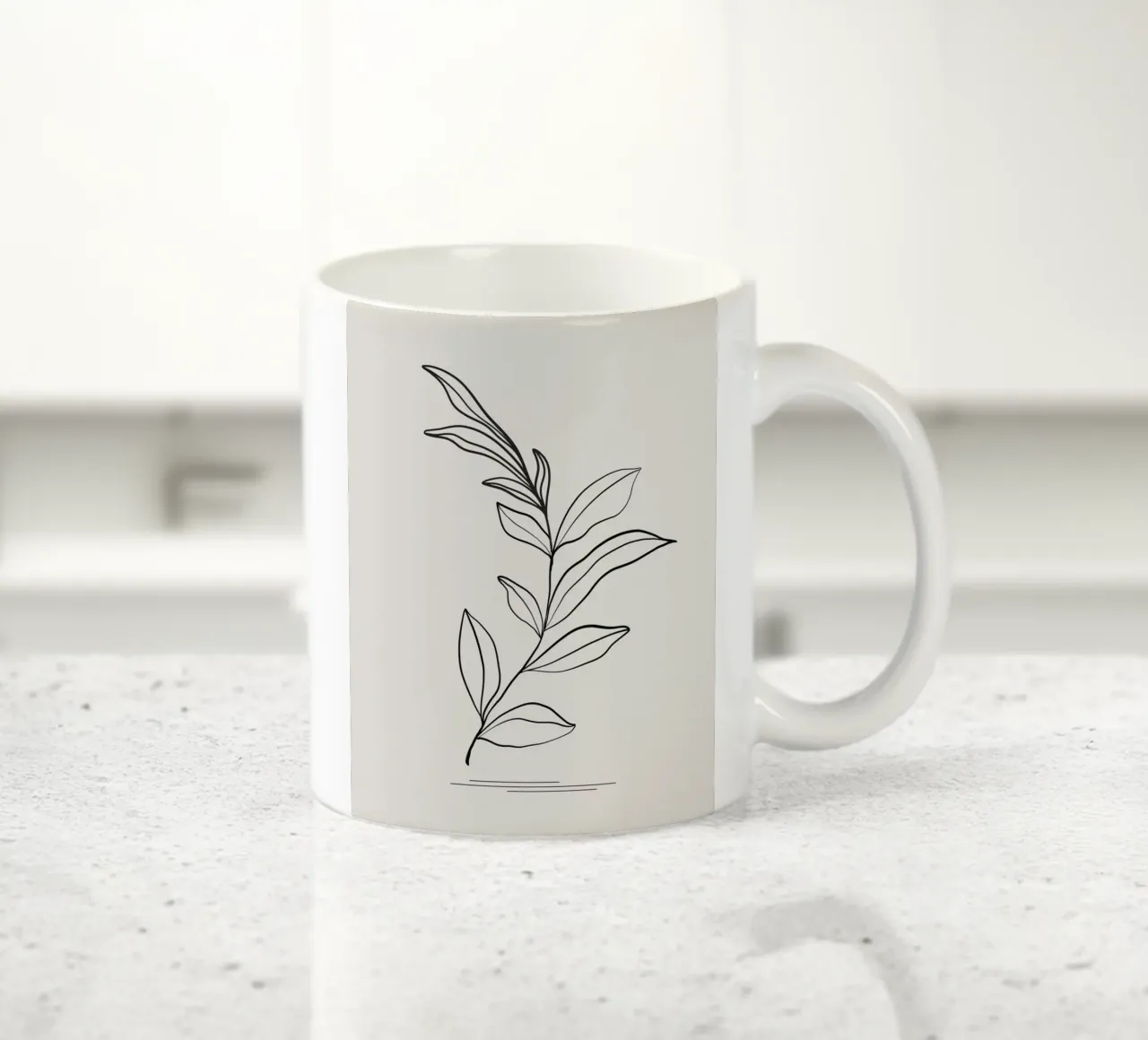 line branch leaf tazza in ceramica da Creaton