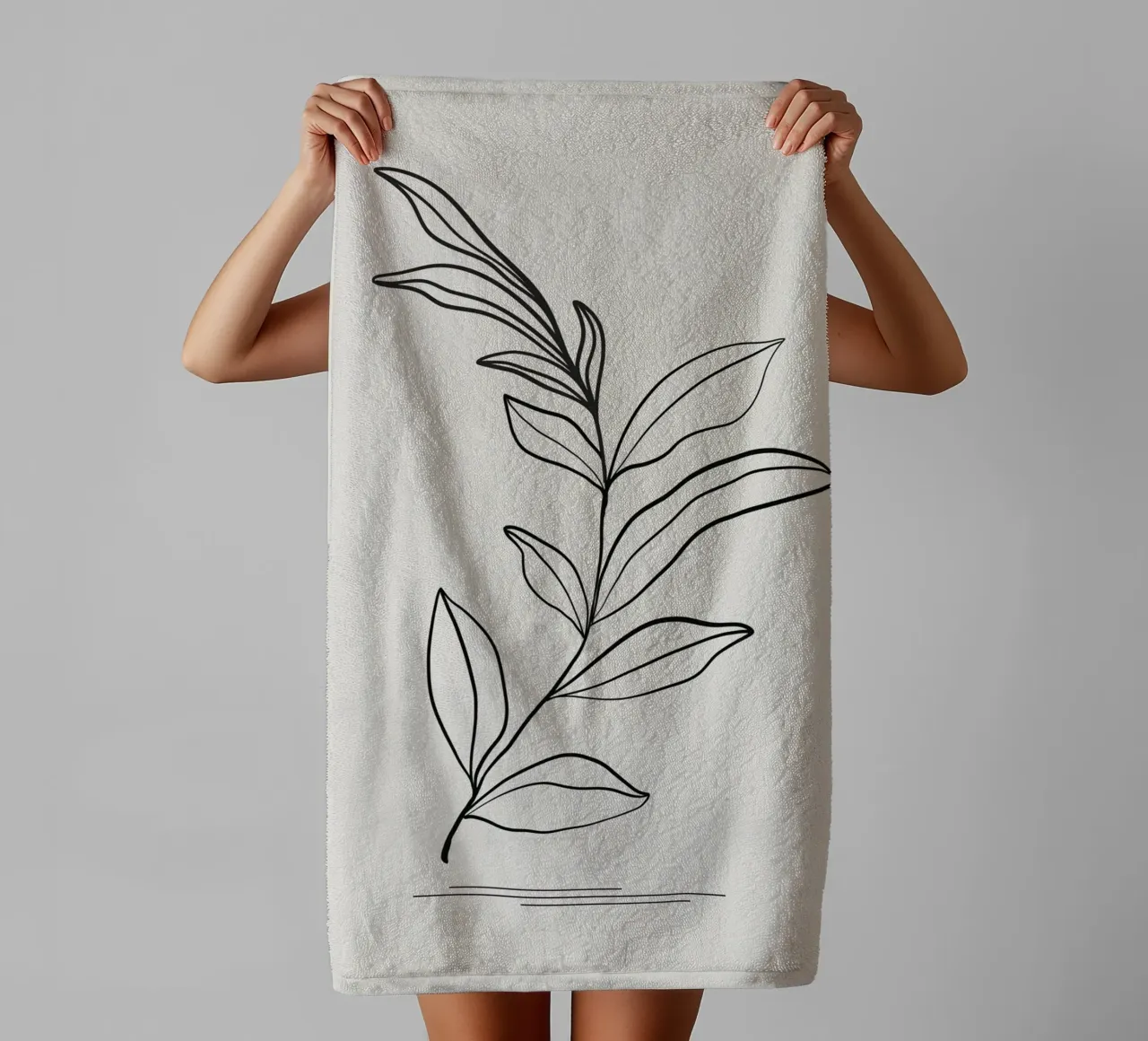 line branch leaf asciugamano da bagno da Creaton