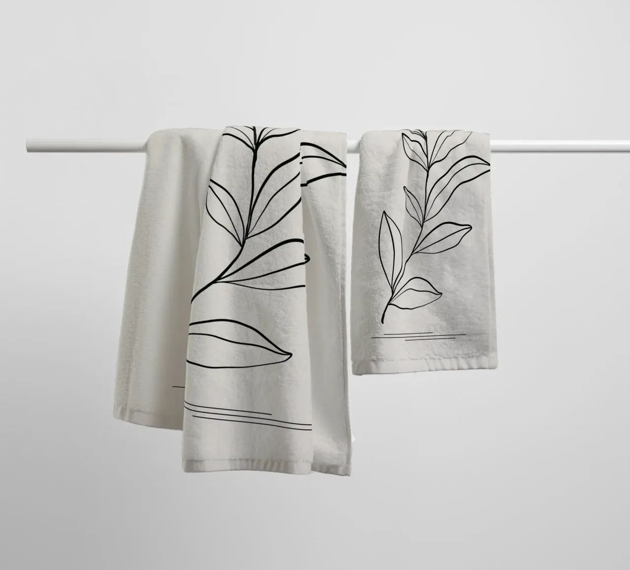 line branch leaf asciugamano da bagno da Creaton