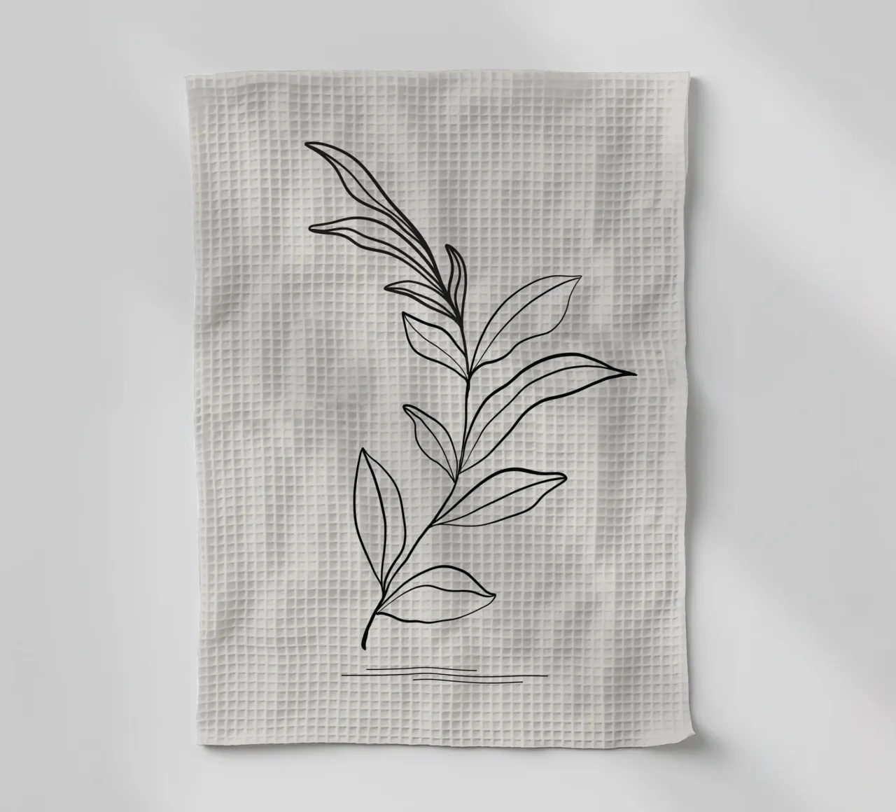 line branch leaf canovaccio da cucina da Creaton