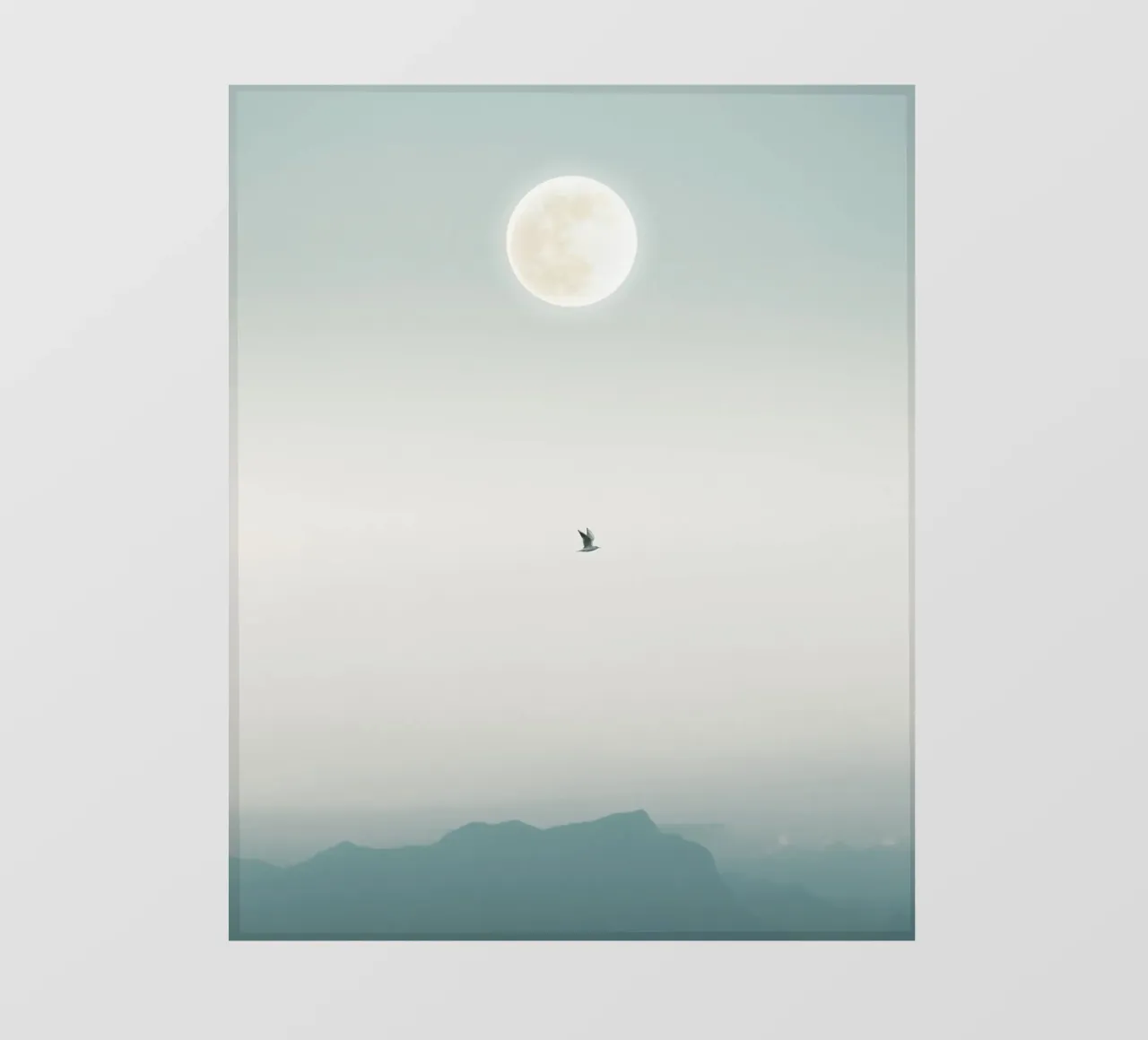 fly bird in sky moon pellicola backlit da Creaton
