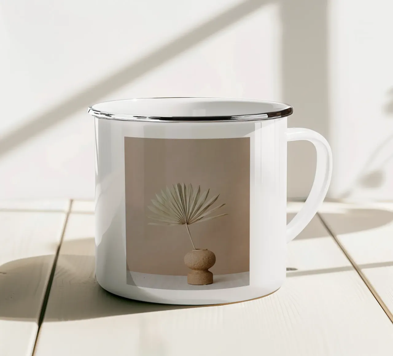 leaf on vase tazza in smalto da Creaton